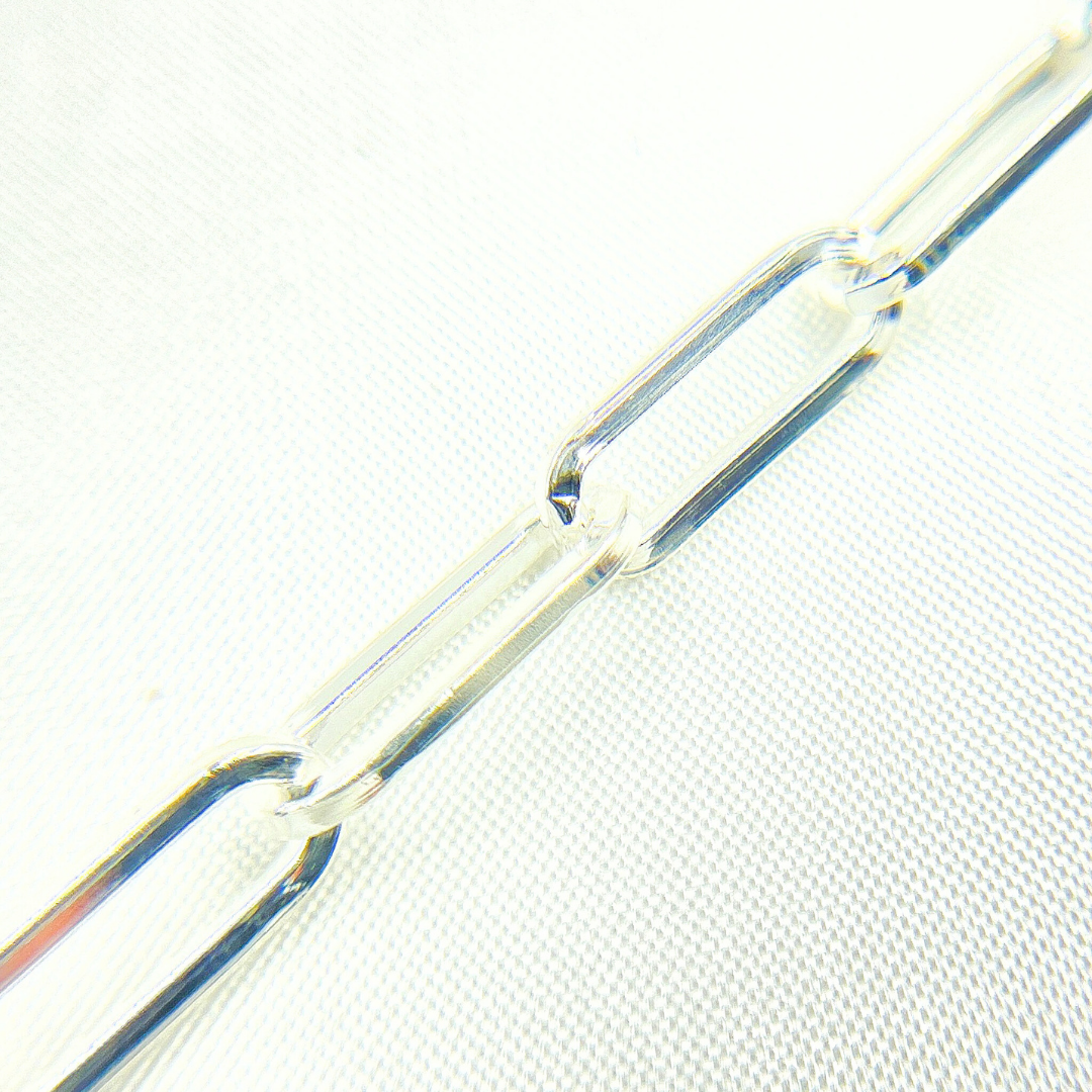 V12SS. Sterling Silver Flat Paperclip Chain