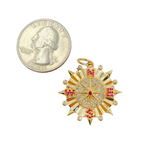 Load image into Gallery viewer, 14K Gold Circle Compass Charm with Diamonds and Stones. KG132
