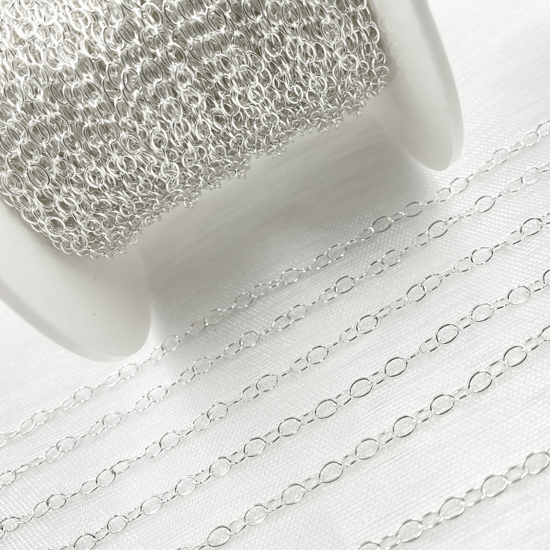 Sterling Silver Smooth Oval Link Chain