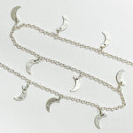 Load image into Gallery viewer, 925 Sterling Silver Chain with Moon Dangle. 308SS
