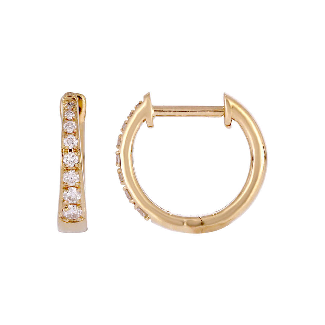 EHC57584. 14k Solid Gold Diamond Huggie Earrings