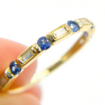 Load image into Gallery viewer, 14K Solid Gold Diamond &amp; Blue Sapphire Ring. RAA00669BS
