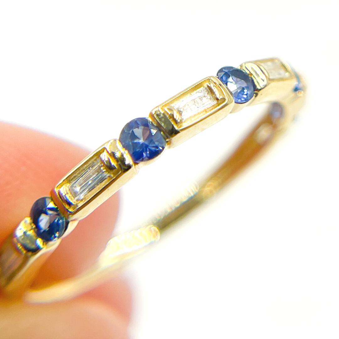 14K Solid Gold Diamond & Blue Sapphire Ring. RAA00669BS