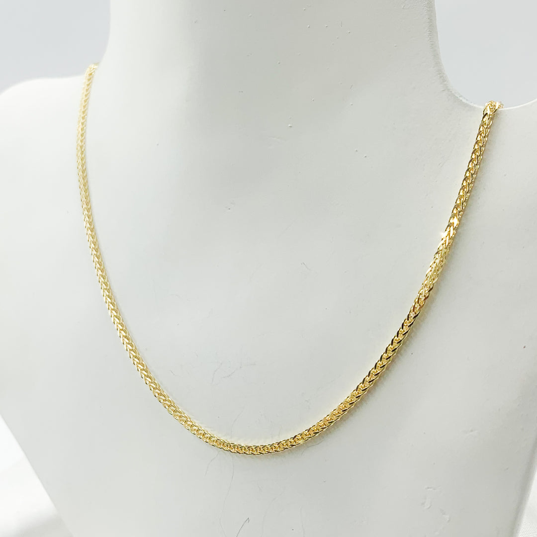 035SP3T4. 14K Solid Yellow Gold Wheat Necklace