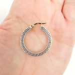 Load image into Gallery viewer, GER40. 14K Solid Gold and White Gold Earrings Round Shape Hoop with Texture
