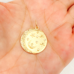 Load image into Gallery viewer, GDP434. 14K Solid Gold Diamond Round Moon and Stars Charm
