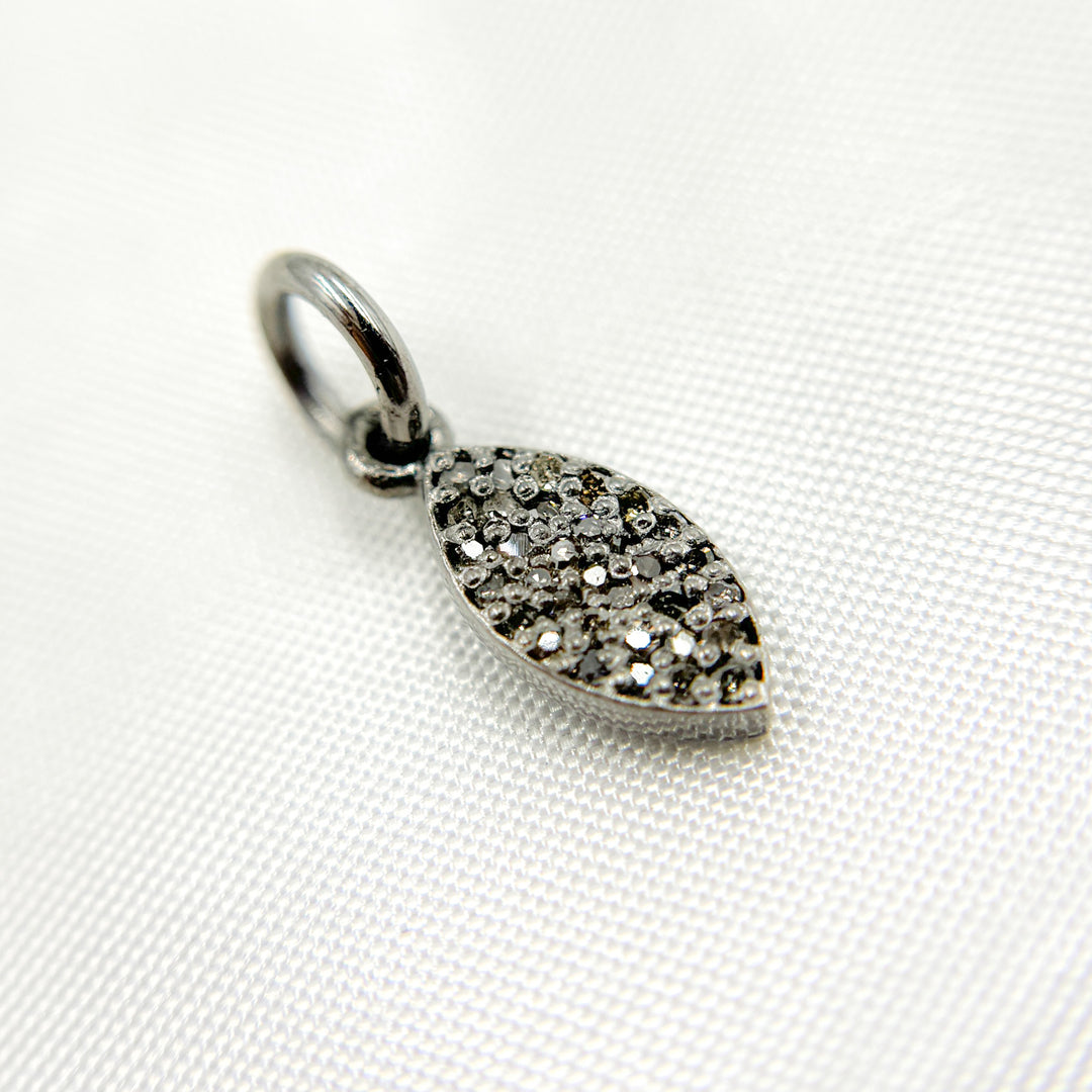 DC925. Diamond Sterling Silver Marquise Shape Charm