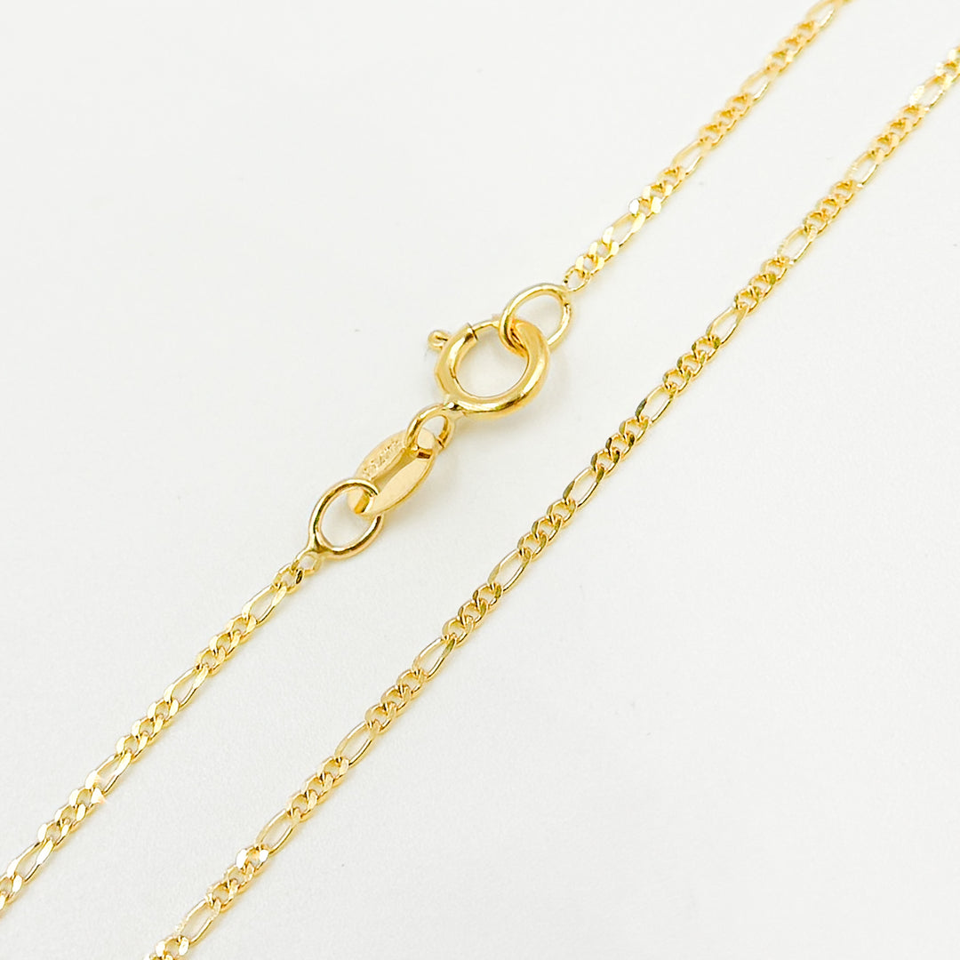 030GA3BGT218K. 18K Solid Gold Flat Figaro Link Chain