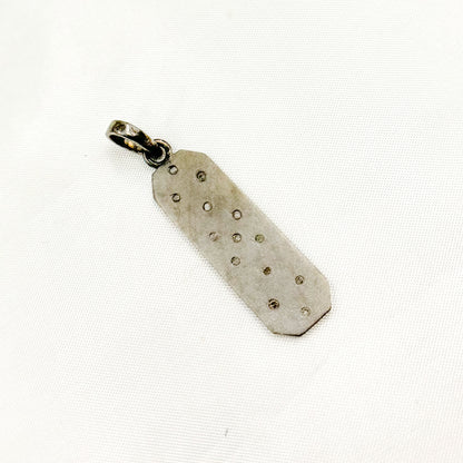 DC039. Diamond & Sterling Silver Rectangle Pendant