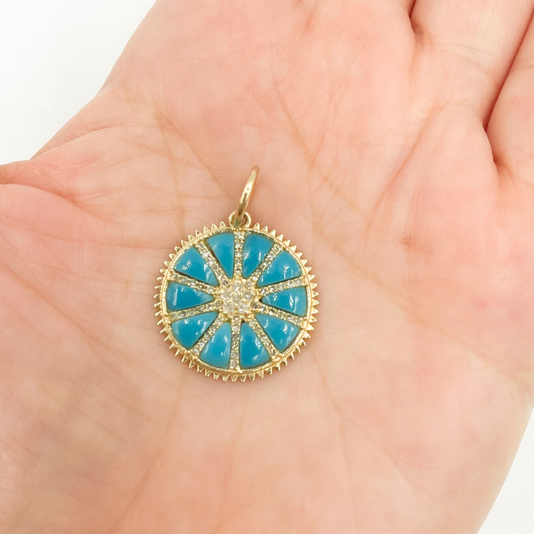 KG20A. 14K Solid Gold Round Charm