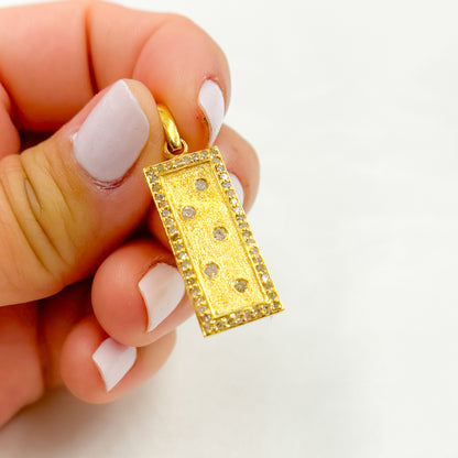 DP323. Diamond & Sterling Silver Rectangle Pendant