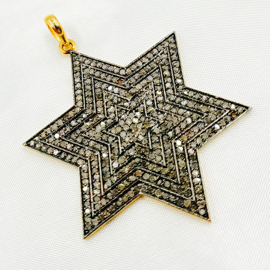DP113. Diamond Sterling Silver Star Pendant