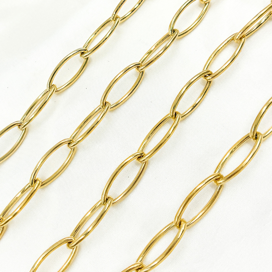 925 Sterling Silver Smooth Hollow Oval Link Chain