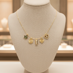Load image into Gallery viewer, NFG72139. 14K Solid Gold Diamond Dangle Multi Shapes Fancy Necklace