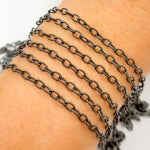 Load image into Gallery viewer, V261BR. Black Rhodium Sterling Silver Twisted Oval Link Chain
