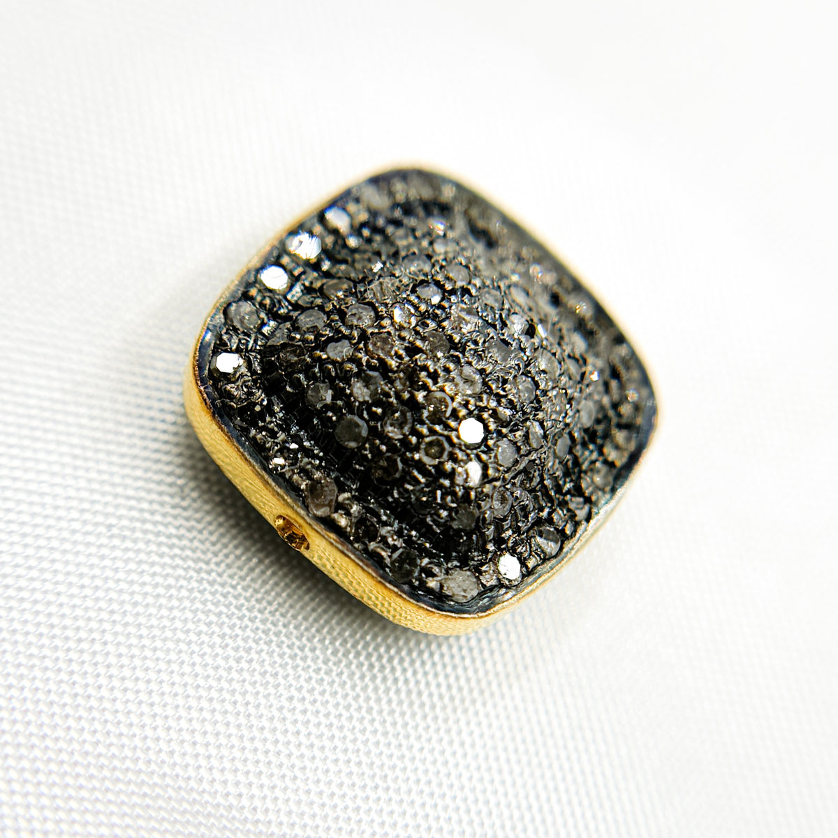 DC1008. Diamond & Sterling Silver Square Bead