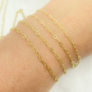 Z15GP. Gold Plated 925 Sterling Silver Cable Flat Diamond Cut Link Chain