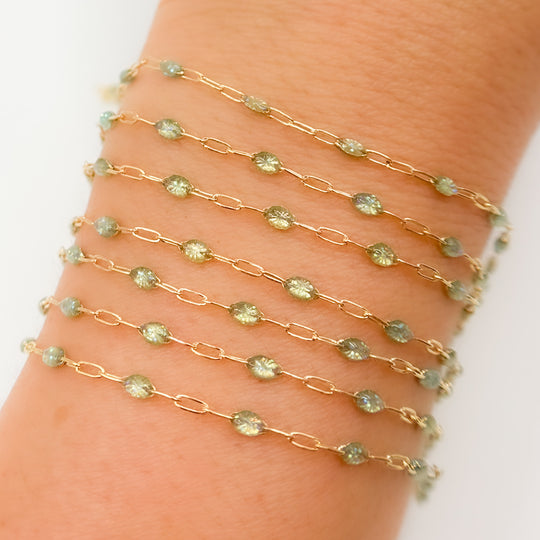 14k Gold Filled Enamel Satellite Chains