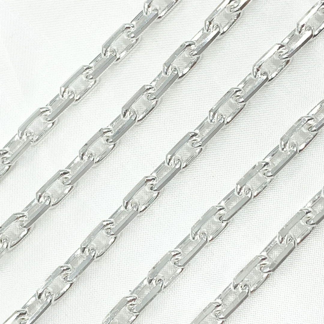 925 Sterling Silver Diamond Cut Oval Link Chain. Z102SS