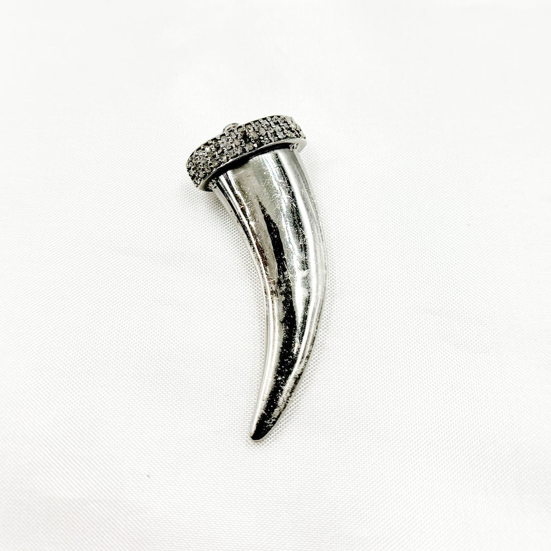 DC052. Diamond & Sterling Silver Horn Charm