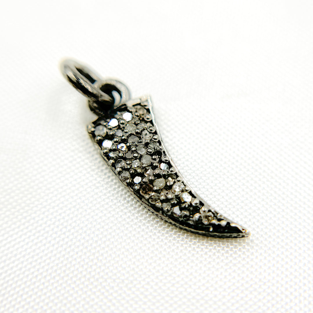 DC355. Diamond Sterling Silver Horn Charm