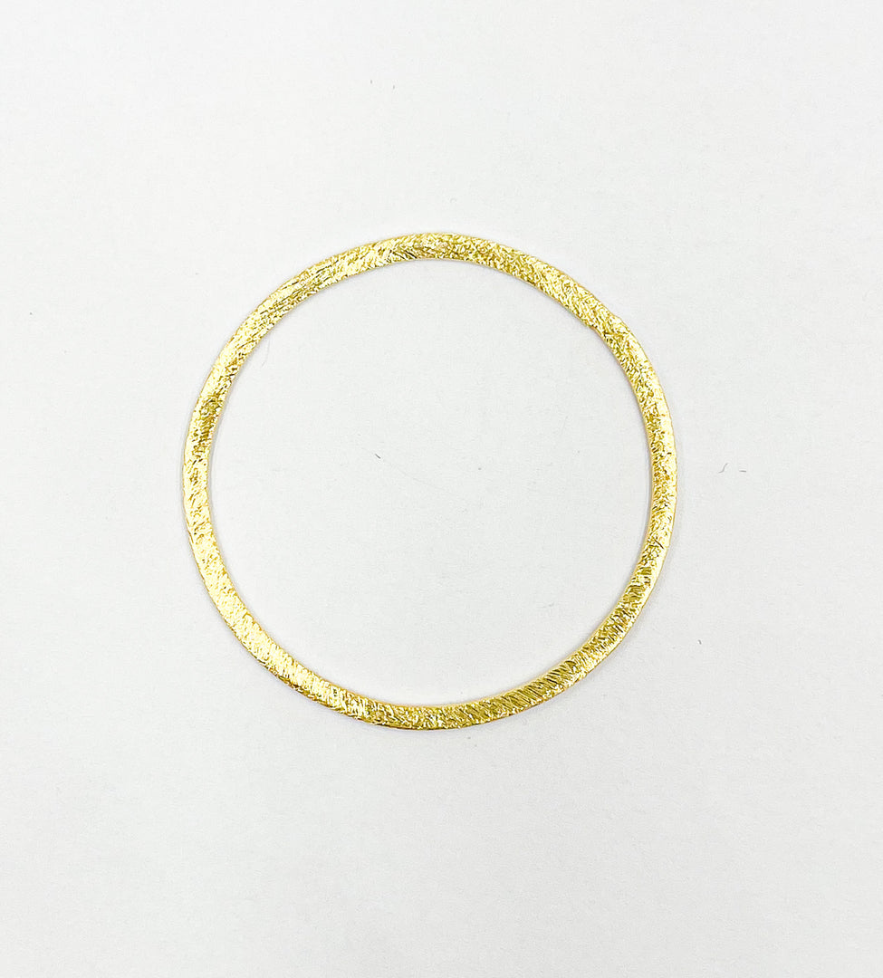 BS7-GP. Sterling Silver Gold Plated Circle Connector 40mm