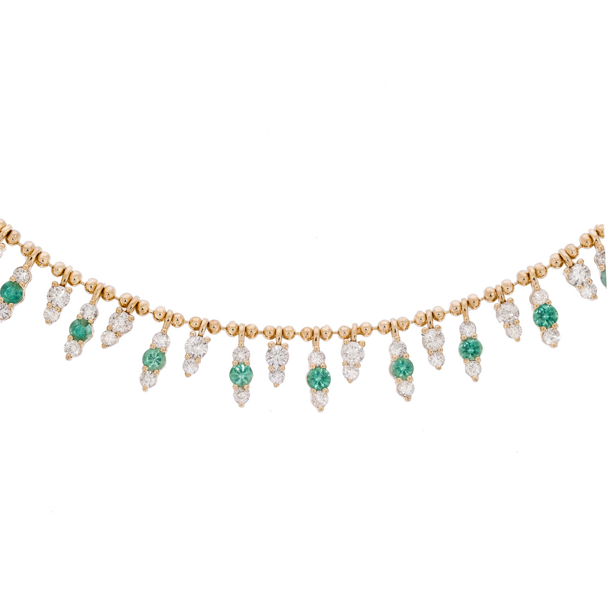 NFN71705. 14K Solid Gold Diamond and Gemstone Necklace