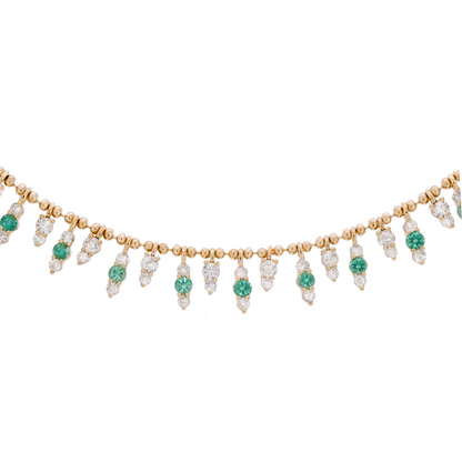 NFN71705. 14K Solid Gold Diamond and Gemstone Necklace