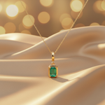 Load image into Gallery viewer, CMZ00366EM6X4. 14K Solid Gold Rectangular-Shaped Emerald Charm