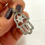 Load image into Gallery viewer, DP597. Diamond &amp; Sterling Silver Star Hamsa Pendant
