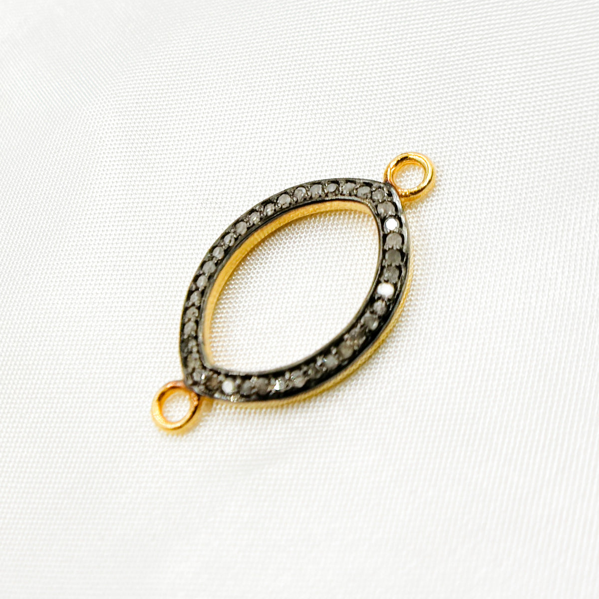 DC887. Diamond Sterling Silver Marquise Shape Connector