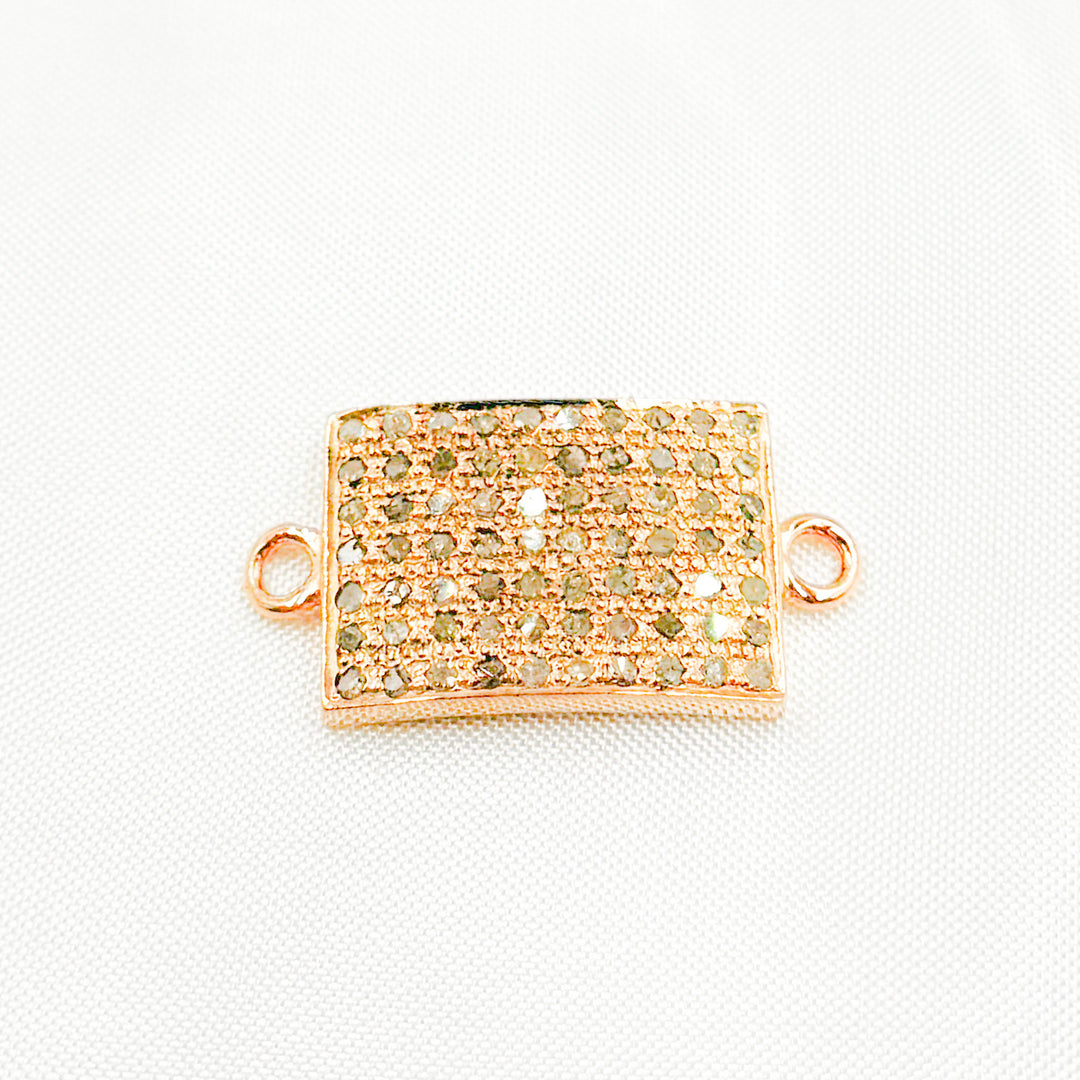 DC280. Diamond Sterling Silver Rectangle Connector