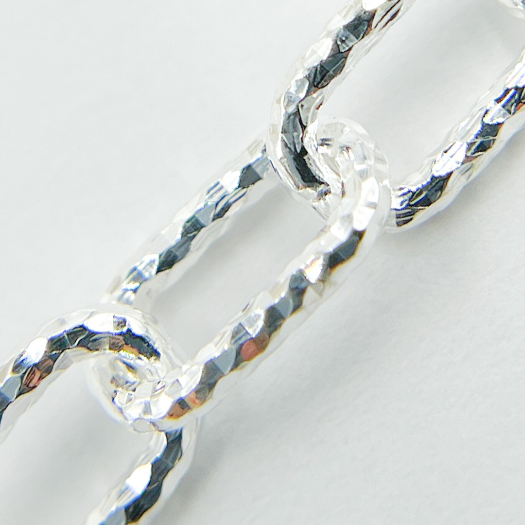 925 Sterling Silver Diamond Cut Paperclip Chain