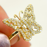 Load image into Gallery viewer, 14K Solid Gold Butterfly Diamond Ring. RFH17476
