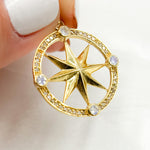 Load image into Gallery viewer, DP696. Diamond Sterling Silver Round Star Pendant with Gemstone
