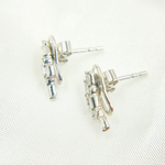 Load image into Gallery viewer, ER414995W. 14k Solid White Gold Baguette Studs
