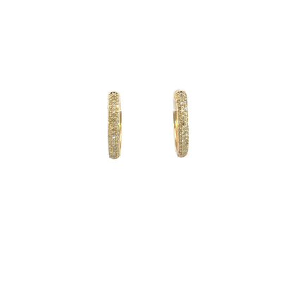 EHH56810. 14k Solid Gold Diamond Hoops
