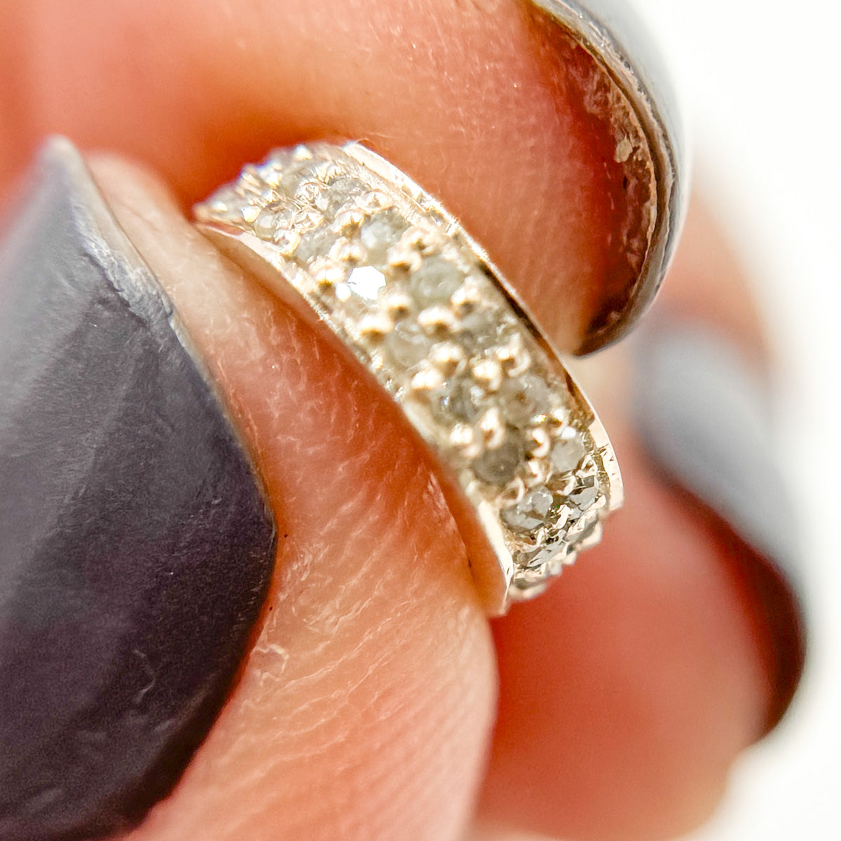 Diamond & Sterling Silver Spacer Bead