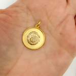 Load image into Gallery viewer, 14K Solid Gold Diamond Circle Charm. GDP86
