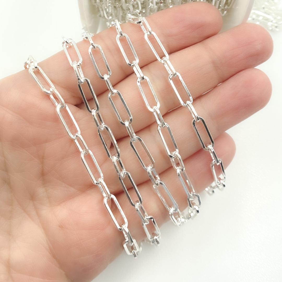 925 Sterling Silver Flat Long & Short Link Chain. V149SS