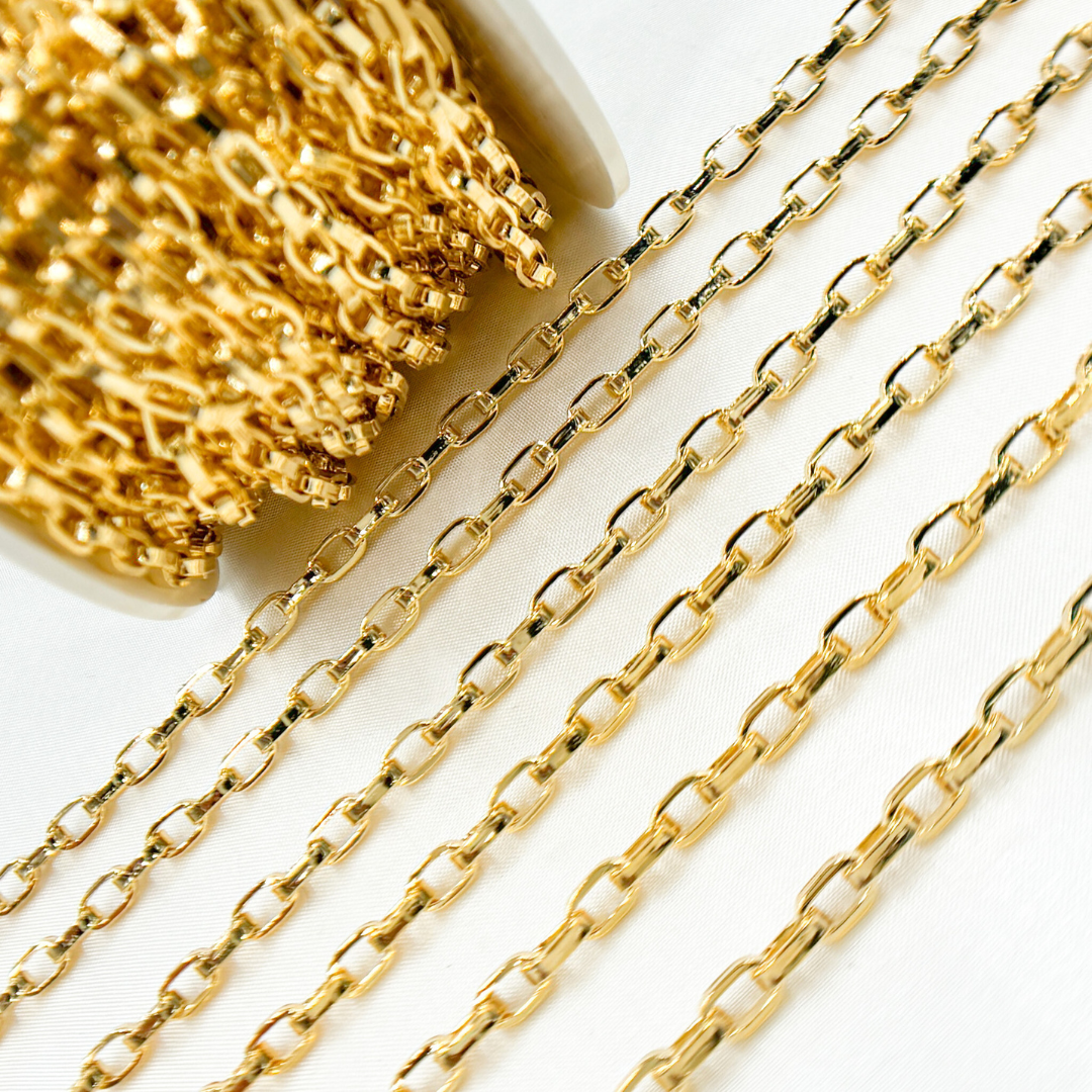642506GP. Gold Plated Sterling Silver Flat Box Chain