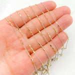 Load image into Gallery viewer, 025R02E3TP0G8LbyFt 14K Solid Gold Satellite Bar Chain
