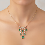 Load image into Gallery viewer, NFI72687EM. 14K Solid Gold Diamond and Gemstone Dangle Necklace