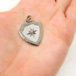 Load image into Gallery viewer, DP649. Diamond Sterling Silver Shield Pendant
