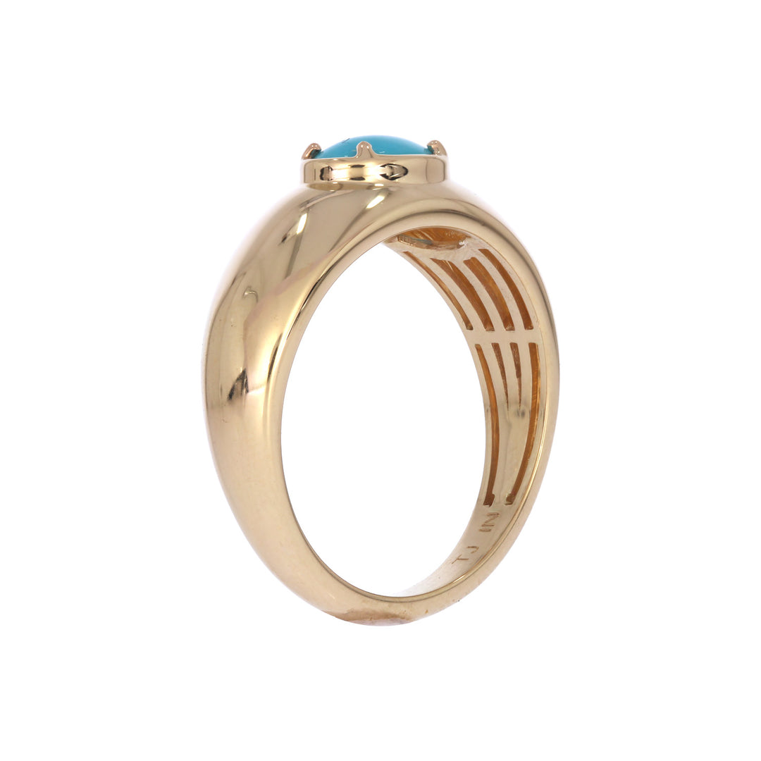 CR97435TQ7X5. 14k Solid Gold Turquoise Fancy Ring