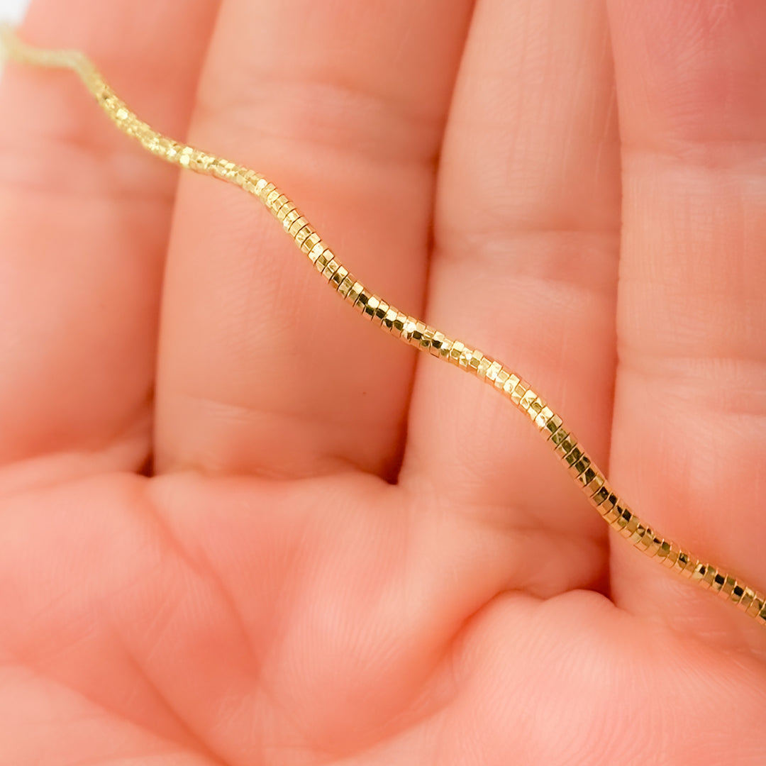 SOW130G. Sterling Silver Gold Plated Snake Omega Necklaces