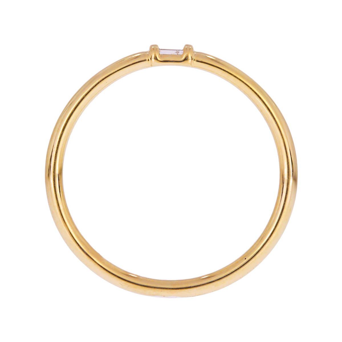 14K Solid Yellow Gold Solo Baguette Ring