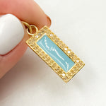 Load image into Gallery viewer, DC097A. Diamond Sterling Silver Rectangle Enamel Pendant
