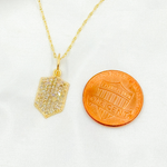 Load image into Gallery viewer, 14K Solid Gold Shield Charm with Diamonds. GDP610

