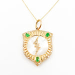Load image into Gallery viewer, Buy  14K Solid Gold Shield Pendant

